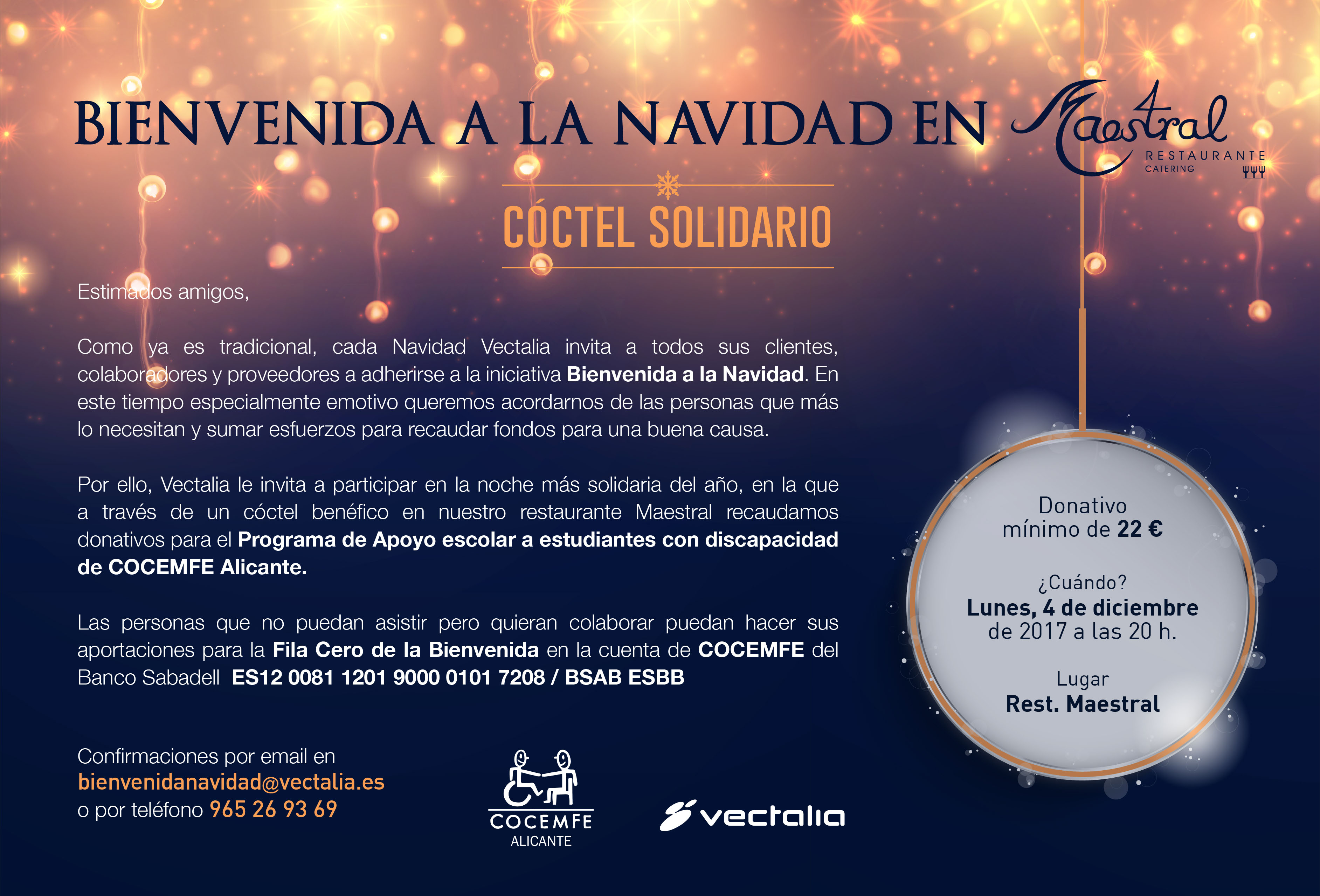 Bienvenida a la Navidad en favor de COCEMFE en Maestral