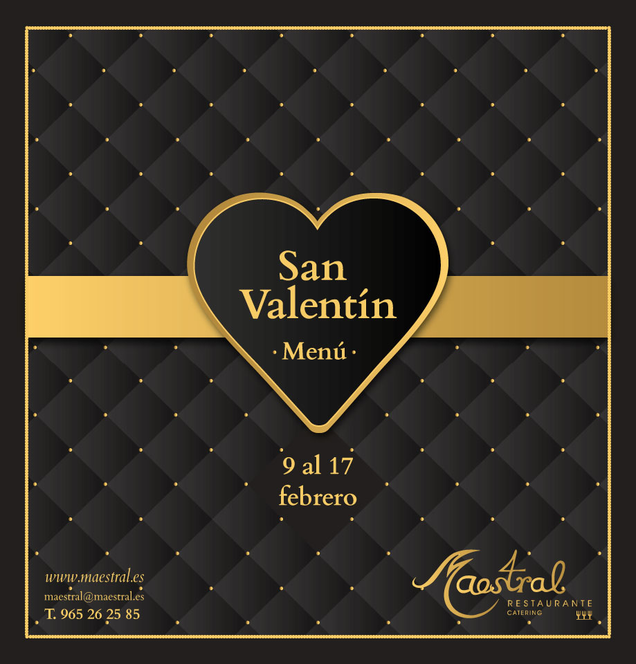 Menú especial San Valentín Maestral 2018 restaurante romántico