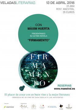 “Firmamento”, la última novela de Màxim Huerta, se estrena en las Veladas Literarias de Maestral