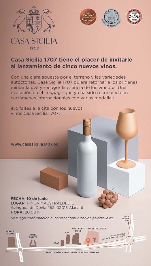 Invitación vinos Casa Cesilia